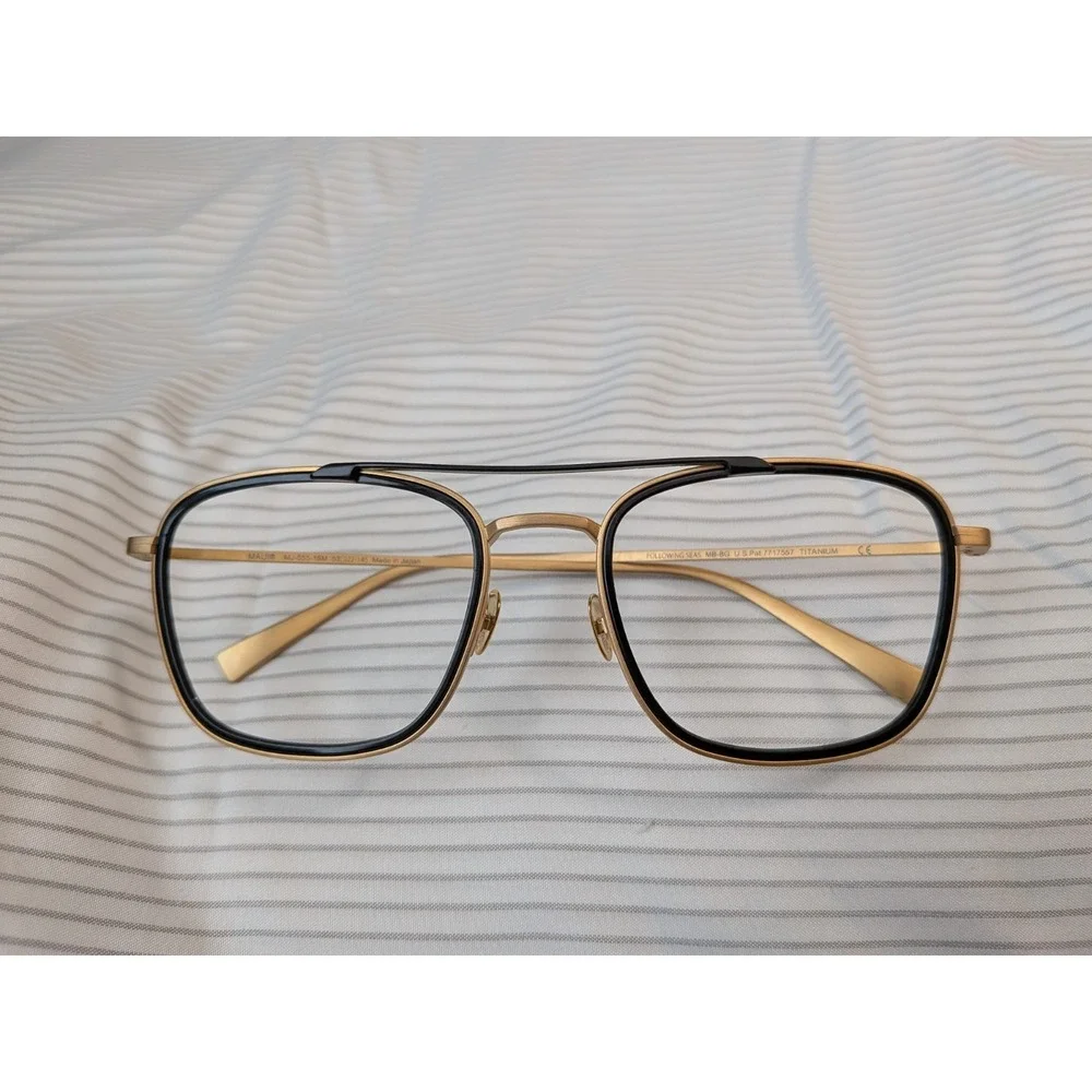 Maui Jim Sunglasses Following Seas 555-16M Gold Titanium‎ Frames Only No Lens